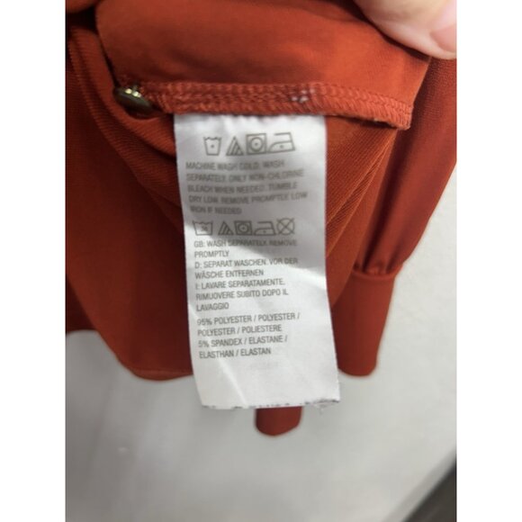 Susan Graver Womens Top Large Rust Orange Liquid Knit Office Work Basic - Picture 7 of 7